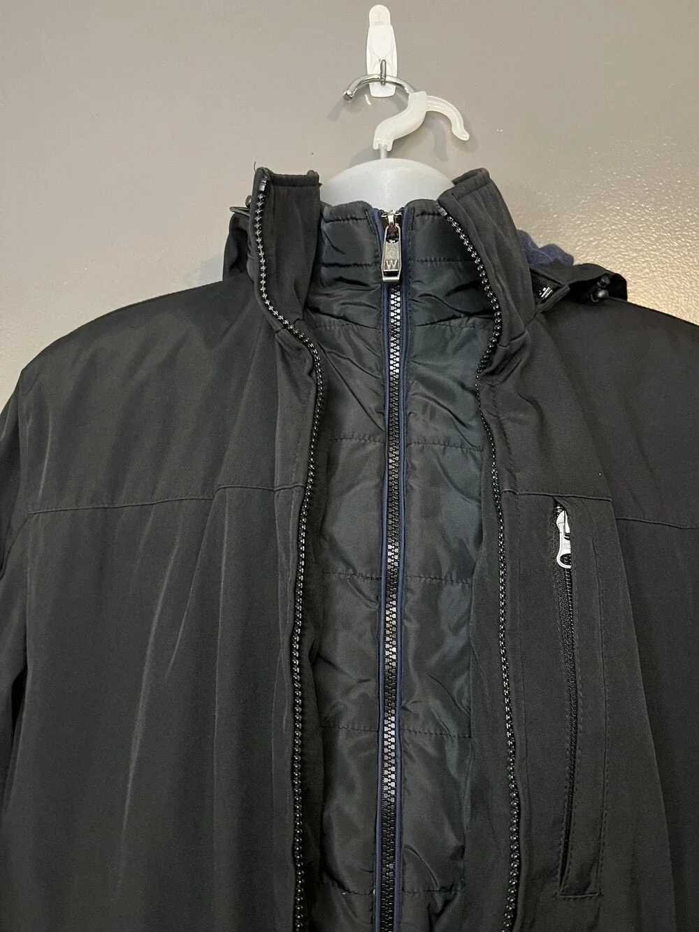 Weatherproof Jacket Mens Medium Black Hooded Insulated Parka Winter Coat